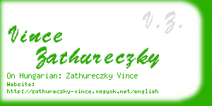 vince zathureczky business card